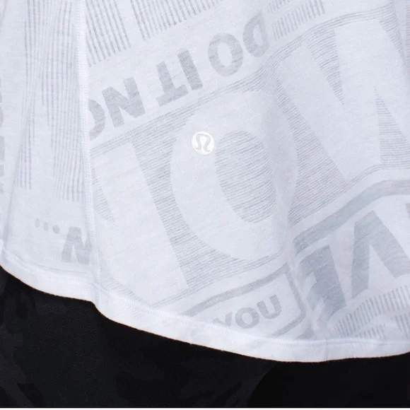 Lululemon Next To Nothing Tank Exploded Manifesto Pop Block Burnout White - Picture 7 of 11